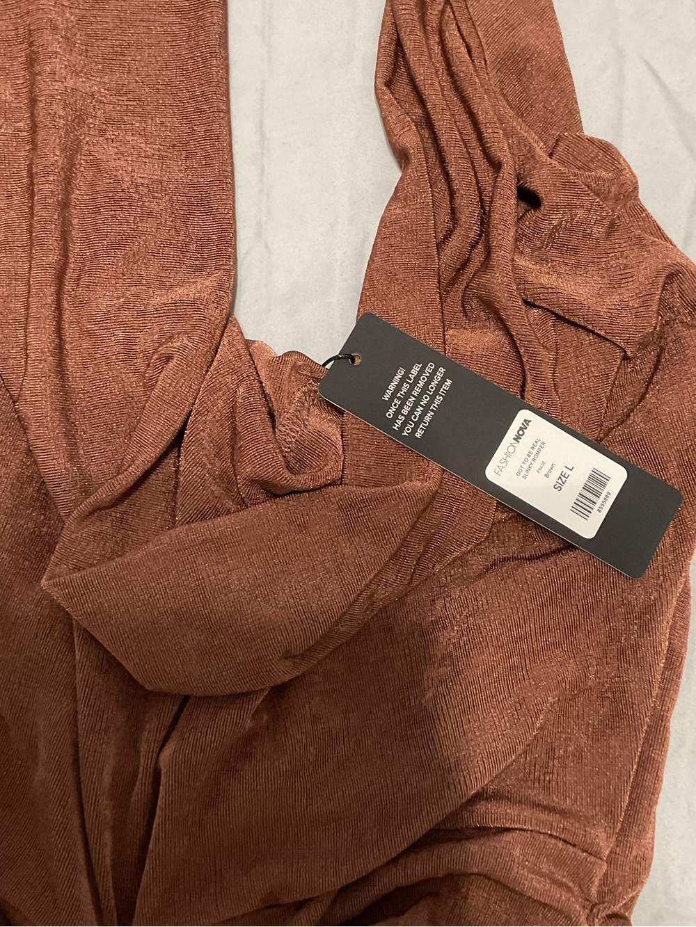 Fashion Nova Brown Ruched Halter Mini Dress - Picture 2 of 7
